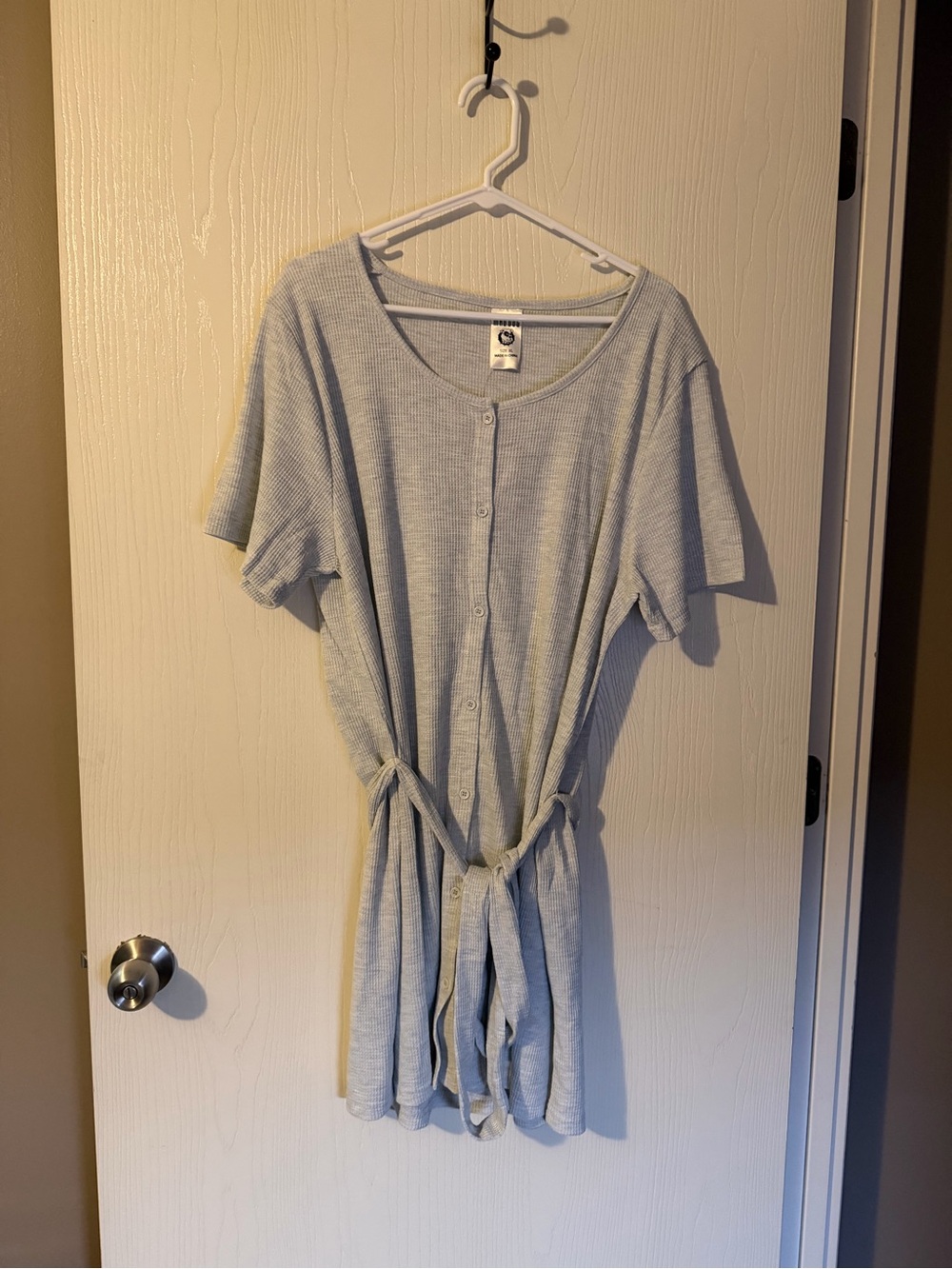 Mad Dog Women’s Gray Waffle Knit Sleep Dress Size XL